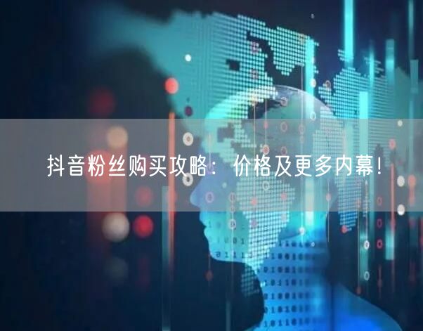 抖音粉丝购买攻略：价格及更多内幕！