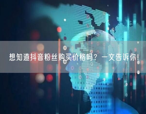 想知道抖音粉丝购买价格吗？一文告诉你！