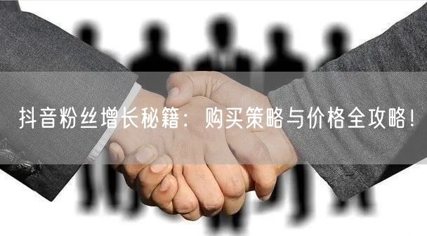 抖音粉丝增长秘籍：购买策略与价格全攻略！
