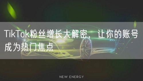 TikTok粉丝增长大解密，让你的账号成为热门焦点