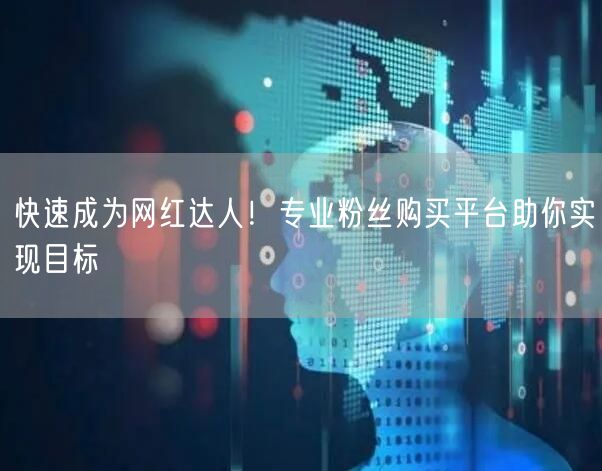 快速成为网红达人！专业粉丝购买平台助你实现目标
