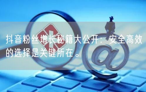 抖音粉丝增长秘籍大公开：安全高效的选择是关键所在。
