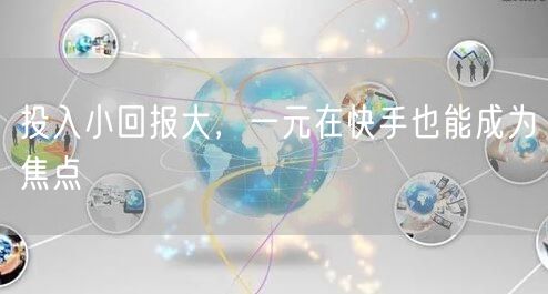 投入小回报大，一元在快手也能成为焦点