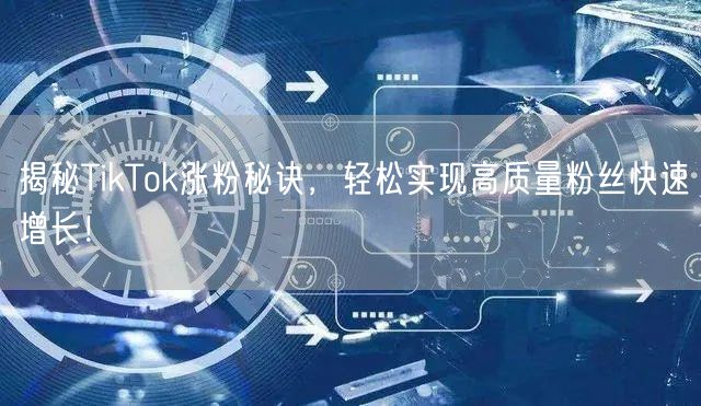 揭秘TikTok涨粉秘诀，轻松实现高质量粉丝快速增长！