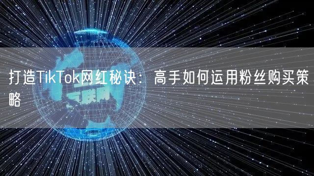 打造TikTok网红秘诀：高手如何运用粉丝购买策略