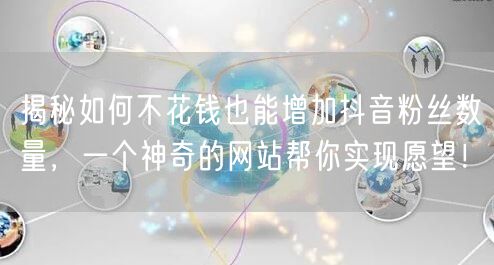 揭秘如何不花钱也能增加抖音粉丝数量，一个神奇的网站帮你实现愿望！