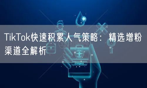 TikTok快速积累人气策略：精选增粉渠道全解析
