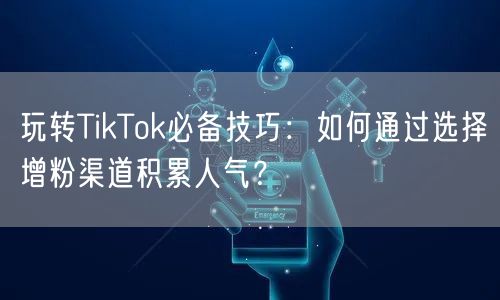 玩转TikTok必备技巧：如何通过选择增粉渠道积累人气？