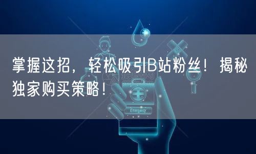 掌握这招，轻松吸引B站粉丝！揭秘独家购买策略！