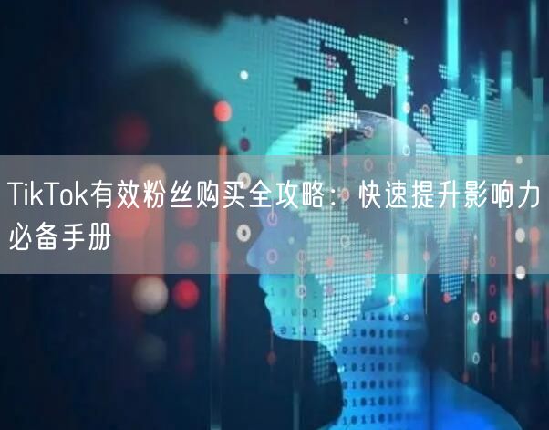 TikTok有效粉丝购买全攻略：快速提升影响力必备手册