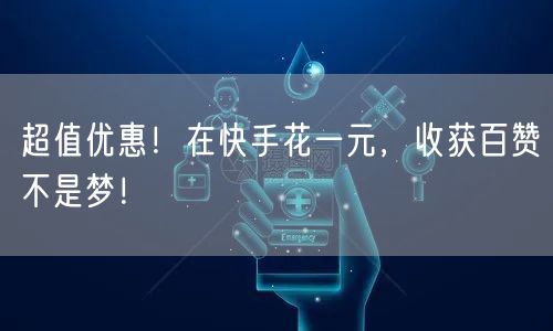 超值优惠！在快手花一元，收获百赞不是梦！