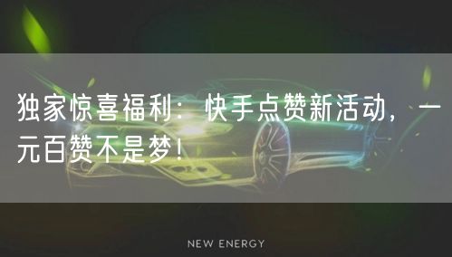独家惊喜福利：快手点赞新活动，一元百赞不是梦！