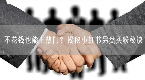 不花钱也能上热门？揭秘小红书另类买粉秘诀
