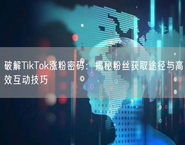 破解TikTok涨粉密码：揭秘粉丝获取途径与高效互动技巧