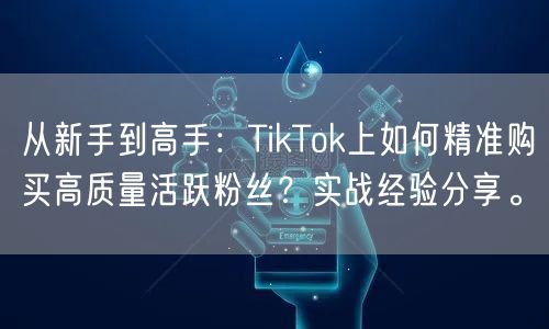 从新手到高手：TikTok上如何精准购买高质量活跃粉丝？实战经验分享。
