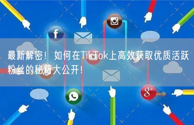最新解密！如何在TikTok上高效获取优质活跃粉丝的秘籍大公开！