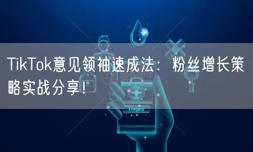 TikTok意见领袖速成法：粉丝增长策略实战分享！