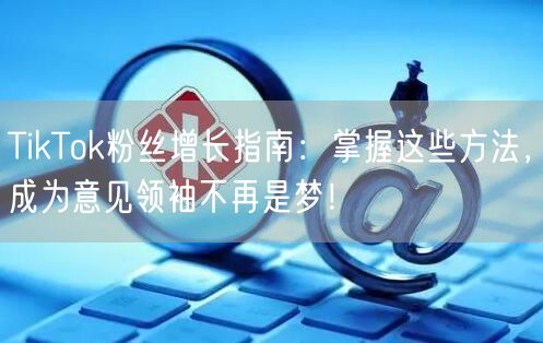 TikTok粉丝增长指南：掌握这些方法，成为意见领袖不再是梦！