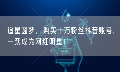 追星圆梦，购买十万粉丝抖音账号，一跃成为网红明星！