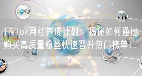 TikTok网红养成计划：揭秘如何通过购买高质量粉丝快速晋升热门榜单！