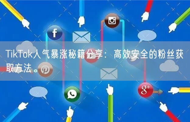 TikTok人气暴涨秘籍分享：高效安全的粉丝获取方法。