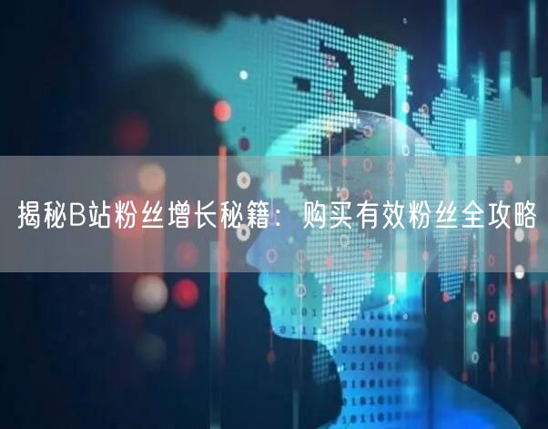 揭秘B站粉丝增长秘籍：购买有效粉丝全攻略