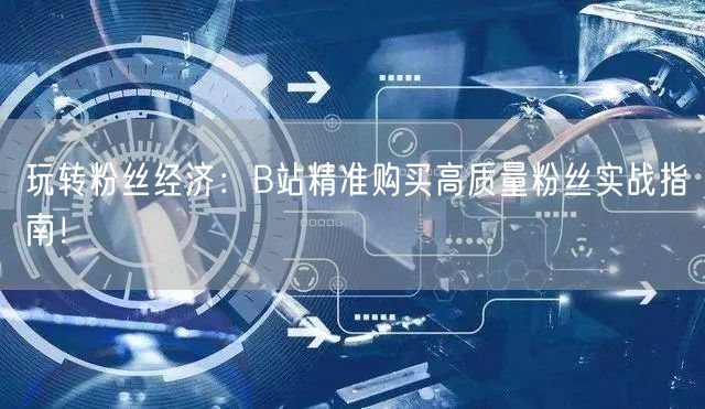玩转粉丝经济：B站精准购买高质量粉丝实战指南！