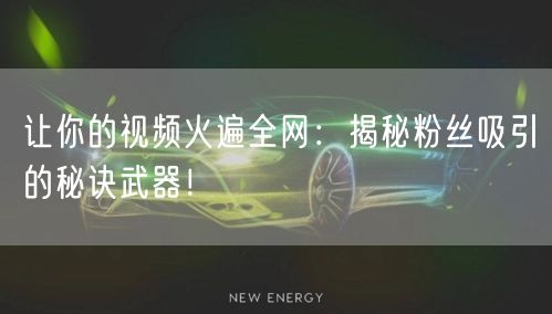 让你的视频火遍全网：揭秘粉丝吸引的秘诀武器！