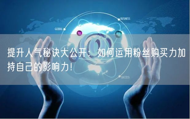 提升人气秘诀大公开：如何运用粉丝购买力加持自己的影响力！