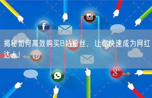 揭秘如何高效购买B站粉丝，让你快速成为网红达人！