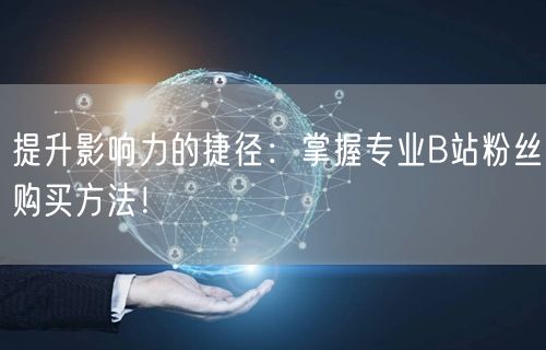 提升影响力的捷径：掌握专业B站粉丝购买方法！