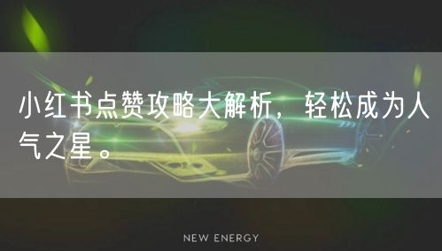 小红书点赞攻略大解析，轻松成为人气之星。
