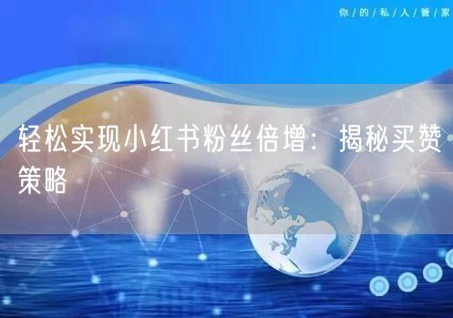 轻松实现小红书粉丝倍增：揭秘买赞策略