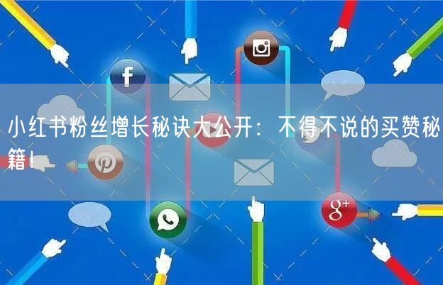 小红书粉丝增长秘诀大公开：不得不说的买赞秘籍！