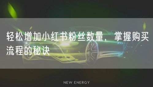 轻松增加小红书粉丝数量，掌握购买流程的秘诀