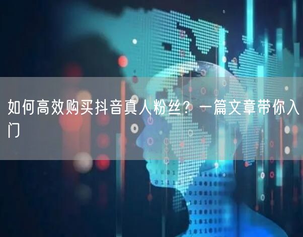 如何高效购买抖音真人粉丝？一篇文章带你入门