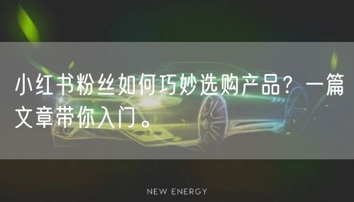小红书粉丝如何巧妙选购产品？一篇文章带你入门。
