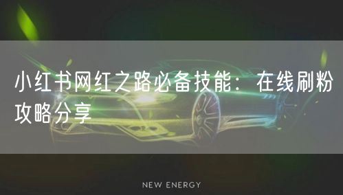 小红书网红之路必备技能：在线刷粉攻略分享