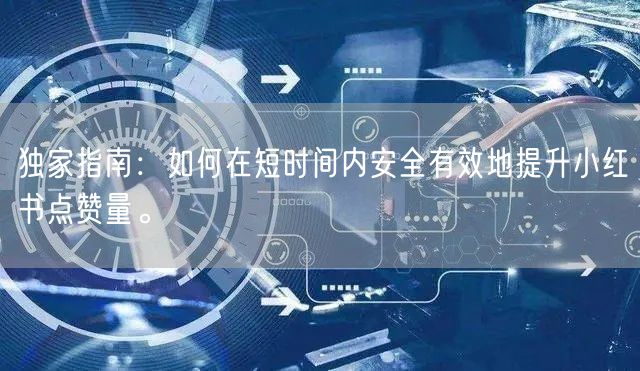 独家指南：如何在短时间内安全有效地提升小红书点赞量。