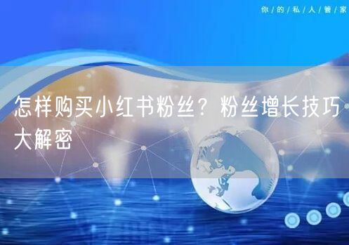 怎样购买小红书粉丝？粉丝增长技巧大解密