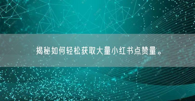 揭秘如何轻松获取大量小红书点赞量。