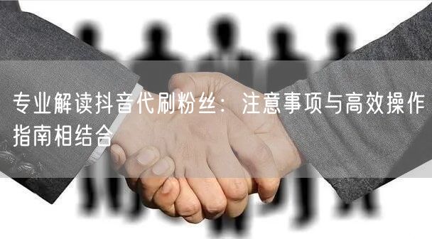 专业解读抖音代刷粉丝：注意事项与高效操作指南相结合