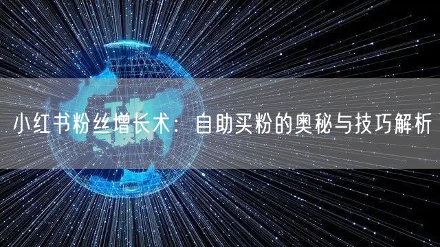 小红书粉丝增长术：自助买粉的奥秘与技巧解析