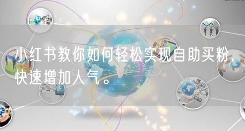 小红书教你如何轻松实现自助买粉，快速增加人气。