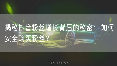 揭秘抖音粉丝增长背后的秘密：如何安全购买粉丝？